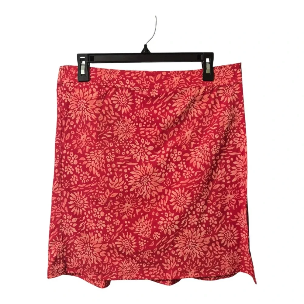 RipSkirt Hawaii Wrap Skirt Red Floral Print Wrap Easy Ope Travel Beach Size M - Picture 1 of 6